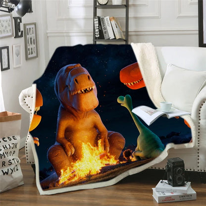 Cartoon Dinosaur Blankets Throw Nap Blankets Bedding Sheet Sofa Cover 150X200Cm for Couch Travel Home on Car Crib Plane Cobertor