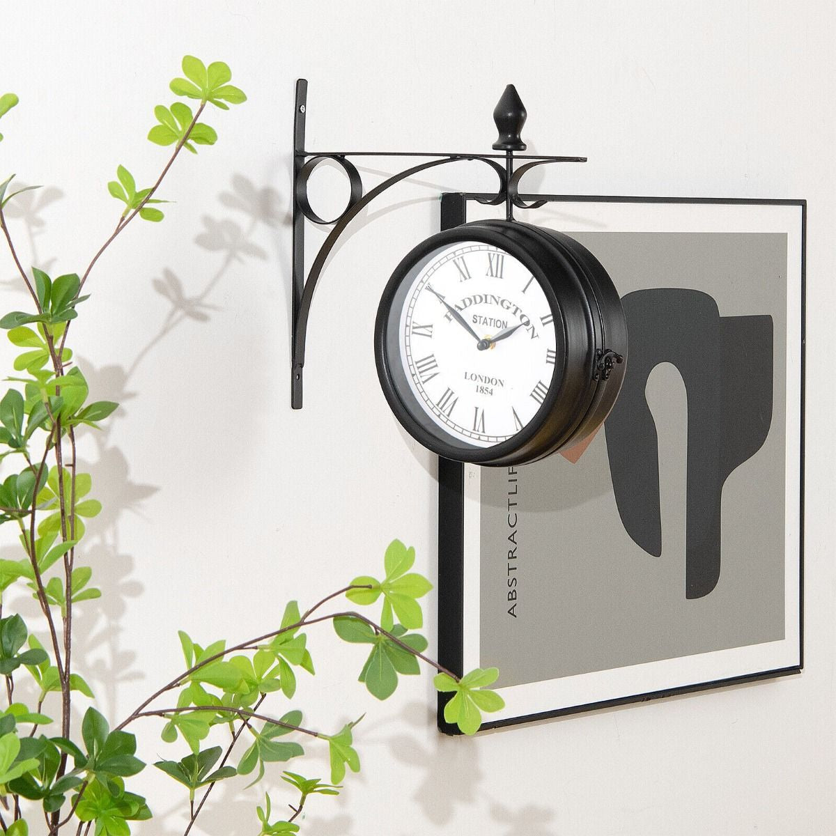 "Rustic Double-Sided Wall Clock - Perfect for Indoor and Outdoor Décor"