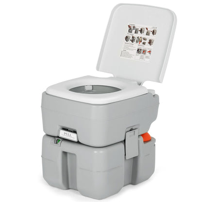 "Portable Flushable Camping Toilet with 20L Waste Tank"