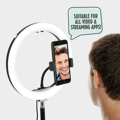 "Intempo Selfie Light Stand with Adjustable Height and Foldable Design"