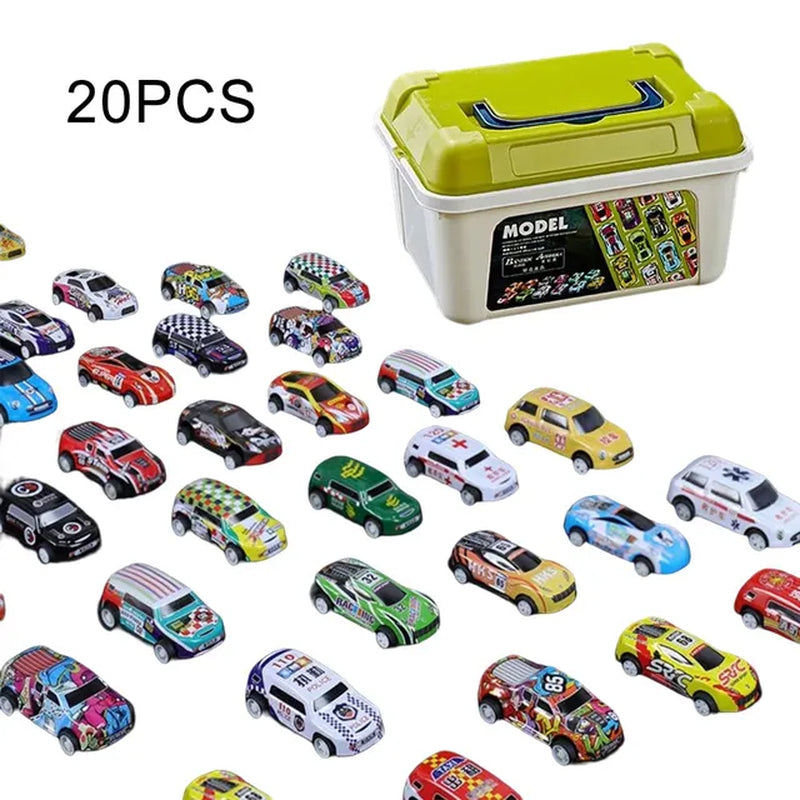 Mini Alloy Car Model Set with Storage Box 