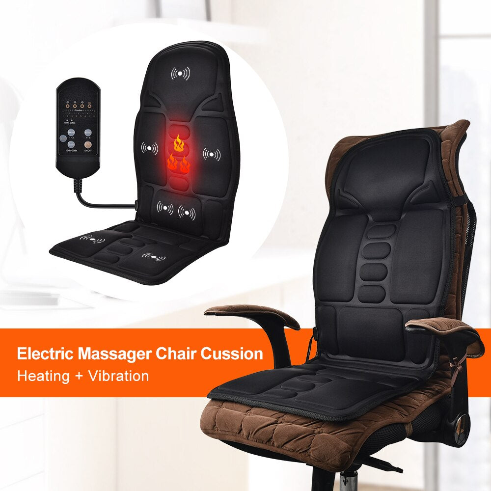 "Portable Electric Heating Back Massager for Pain Relief - Perfect for Car, Office, and Home Use"