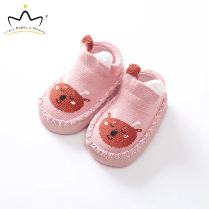 2021 New Cute Cartoon Animal Newborn Toddler Baby Shoes First Walkers Non-Slip Girls Boys Crib Shoes Floor Socks Shoes