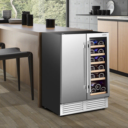 2-In-1 Beverage and Wine Cooler with Powerful Compressor