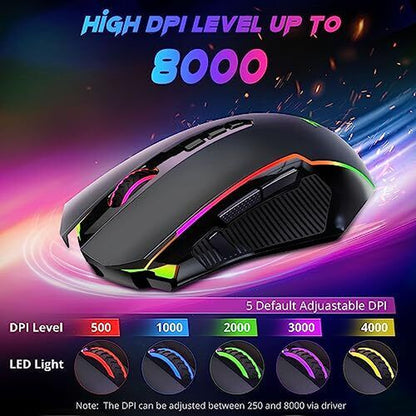 "Ultimate Wireless Gaming Mouse with 9 Programmable Buttons and RGB Lighting"