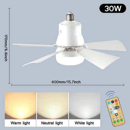 "Modern LED Ceiling Fan with Remote Control and Dimming Function - Perfect for Any Room!"