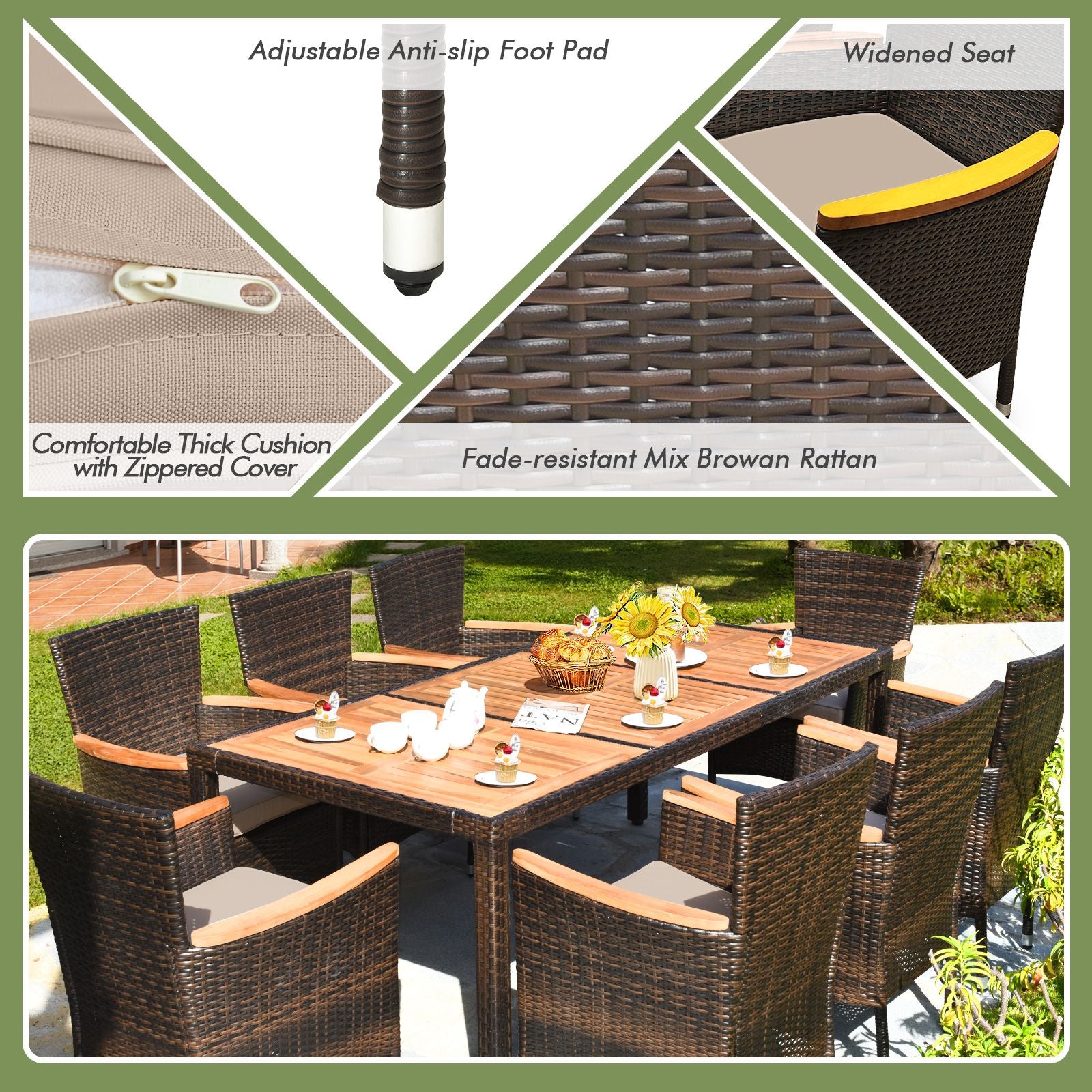 "9-Piece Outdoor Dining Set for Stylish Patio Living"