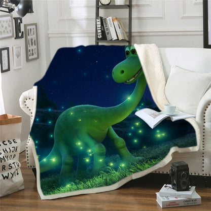 Cartoon Dinosaur Blankets Throw Nap Blankets Bedding Sheet Sofa Cover 150X200Cm for Couch Travel Home on Car Crib Plane Cobertor