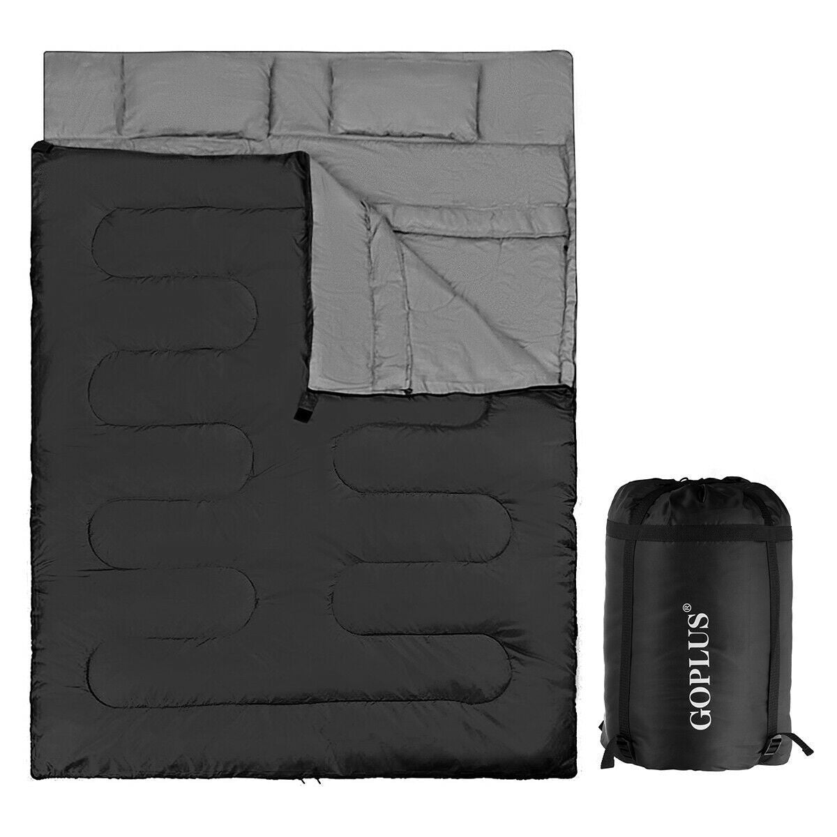 "Extra Large Double Sleeping Bag: Waterproof & Portable with Carrying Bag"