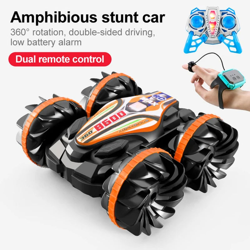 Amphibious RC Car Remote Control Stunt Car Vehicle Double-Sided Flip Driving Drift Rc Cars Outdoor Toys for Boys Children'S Gift