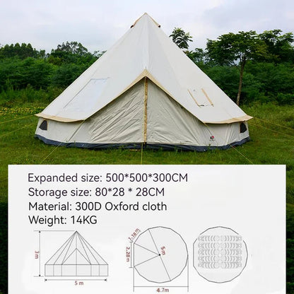 Luxury 12-Person Mongolia Yurt Camping Tent with Anti-Mosquito Protection