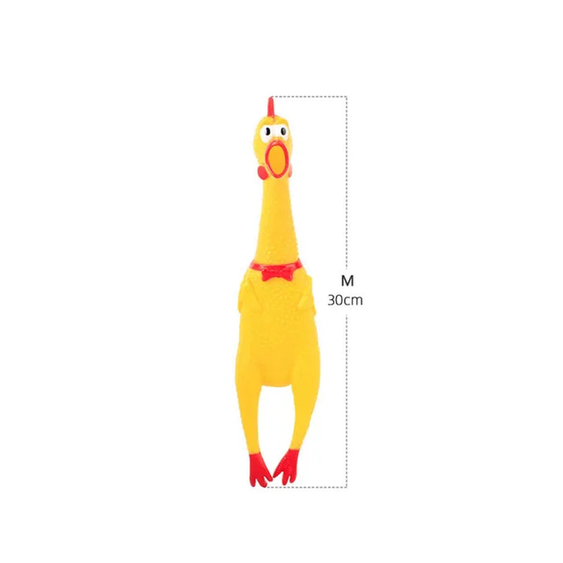 Dog Sounding Toy Screaming Chicken Pet Dog Toy Releasing Chicken Squeeze Sound Dog Chew Toy Durable Yellow Rubber