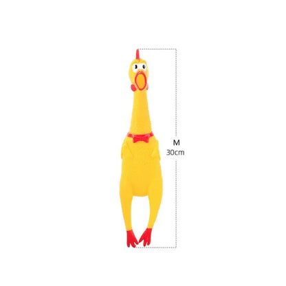 Dog Sounding Toy Screaming Chicken Pet Dog Toy Releasing Chicken Squeeze Sound Dog Chew Toy Durable Yellow Rubber