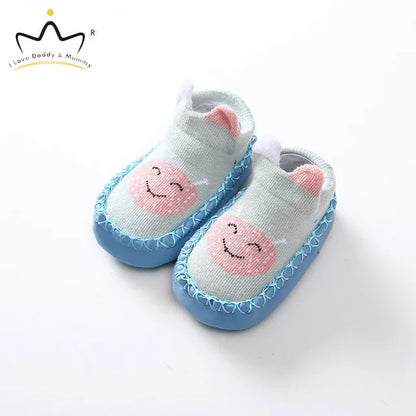 2021 New Cute Cartoon Animal Newborn Toddler Baby Shoes First Walkers Non-Slip Girls Boys Crib Shoes Floor Socks Shoes