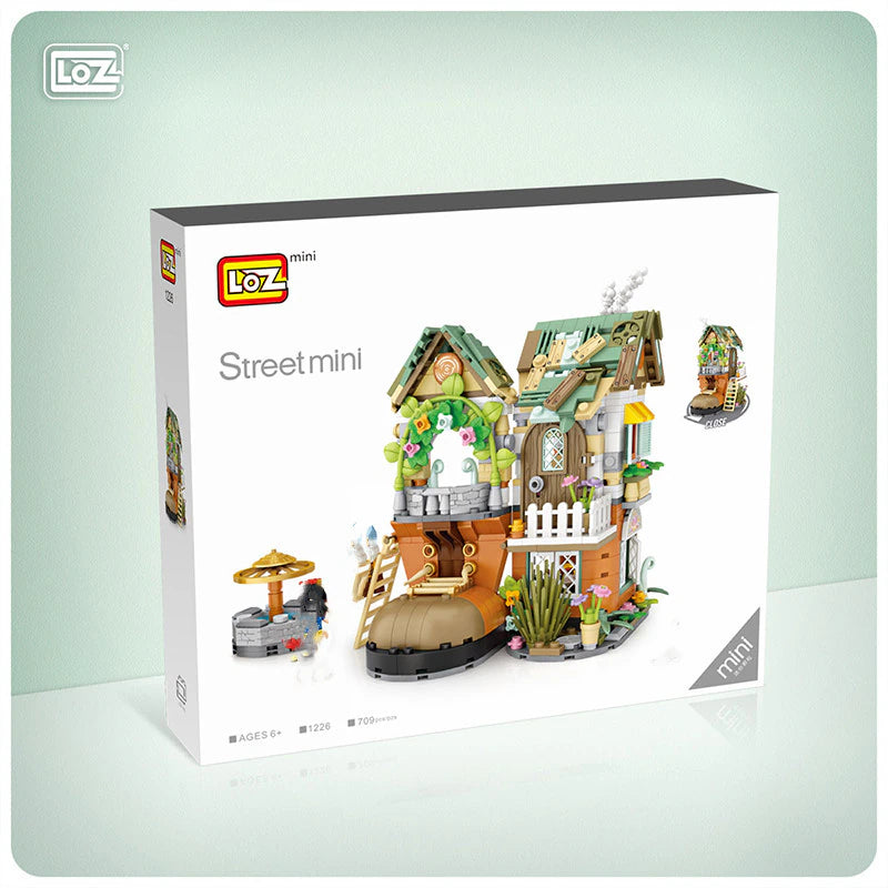 709 Pcs+Loz MINI Blocks/Loques Funny Folding Toys Forest Cabin/Dwarf Huf Model Diy Toys for Kids Office Exhibition Small Toys