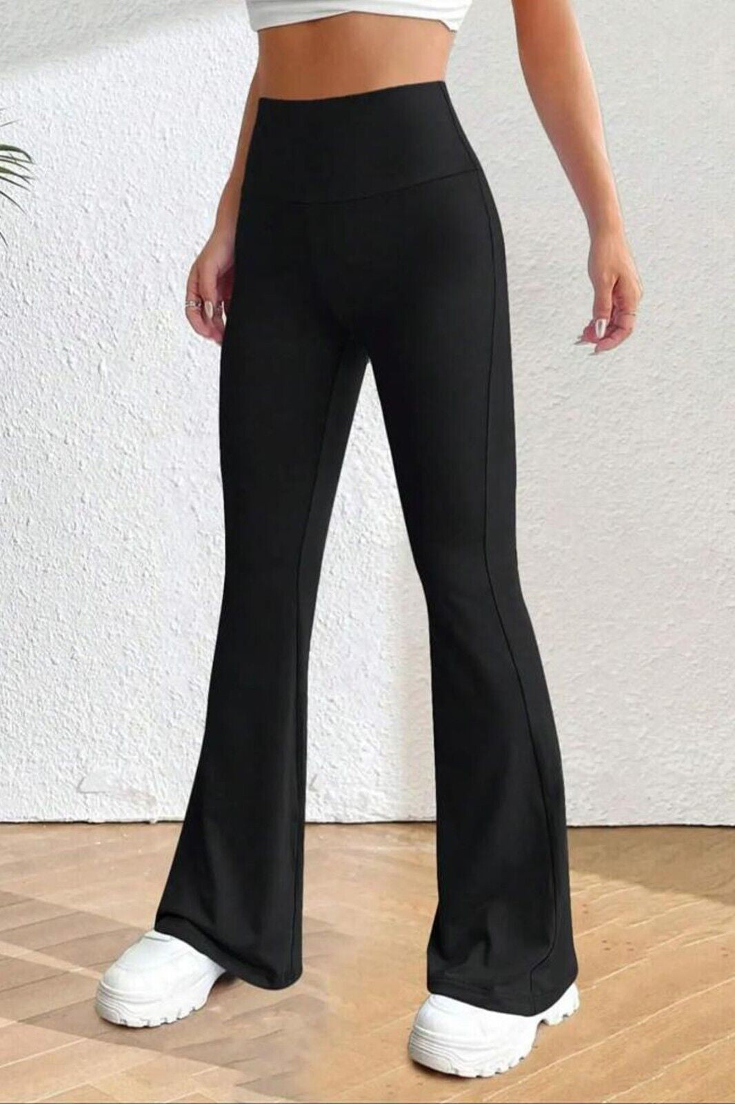 "Flare High Waist Yoga Leggings for Women - Stylish Palazzo Stretch Trousers"