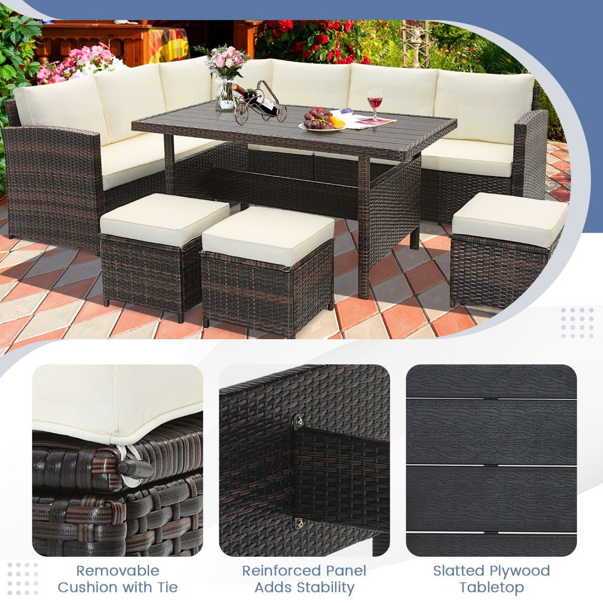 "7-Piece Wicker Patio Furniture Set for Ultimate Outdoor Relaxation"