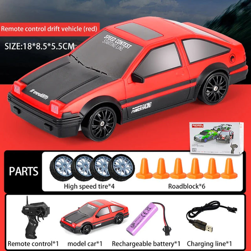 2.4G Drift Rc Cars 4WD RC Drift Car Toy Remote Control GTR Model AE86 Vehicle Car RC Racing Car Toys for Boys Children'S Gift