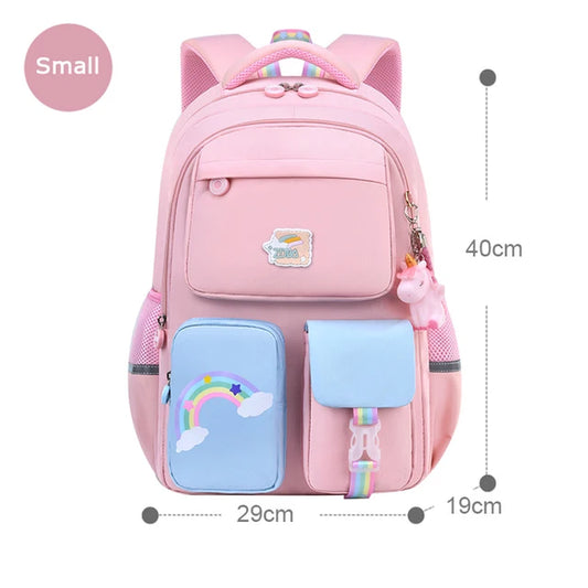 Korean Fashion Rainbow Shoulder Strap School Bag for Teenagers Girls Children'S Waterproof Backpacks Kids Schoolbags Mochilas