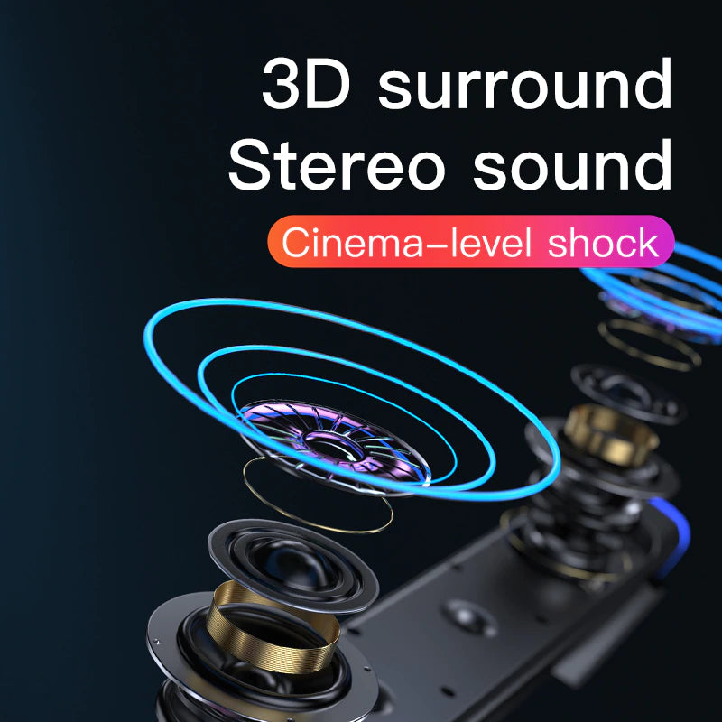 "Immerse Yourself with 3D Surround Soundbar Speaker - Perfect for Laptop, PC, TV, and More!"