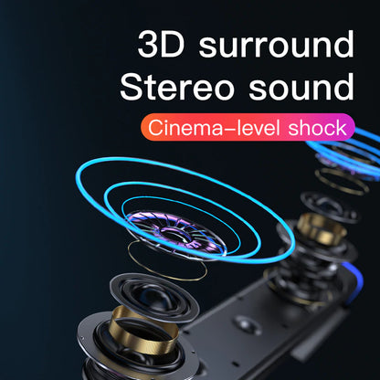 "Immerse Yourself with 3D Surround Soundbar Speaker - Perfect for Laptop, PC, TV, and More!"