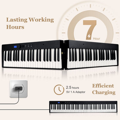 "Portable 88-Key Full-Size Digital Piano Keyboard with MIDI Connectivity"