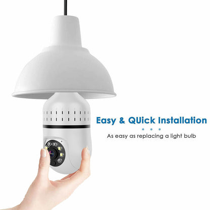 "Smart Home Security Camera Light Bulb with 1080P HD, Wi-Fi, and Night Vision"