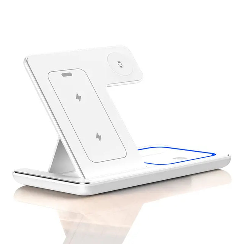 ```3-in-1 Foldable Fast Wireless Charger Stand for iPhone, Apple Watch, and AirPods Pro```