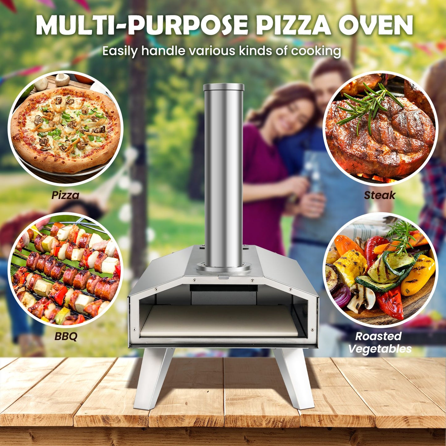 "Portable Stainless Steel Pizza Oven: Perfect for Outdoor Adventures!"