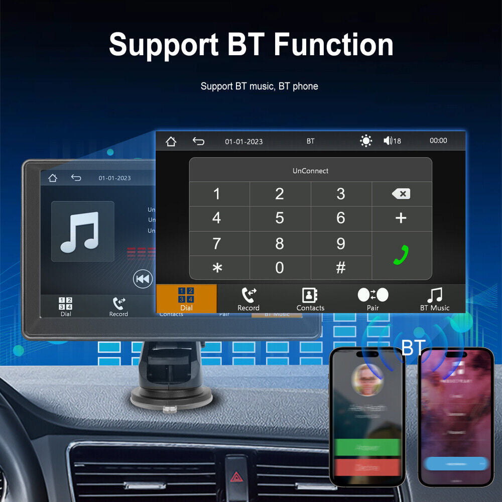 "7" Wireless Apple Carplay Android Auto GPS Car Stereo"