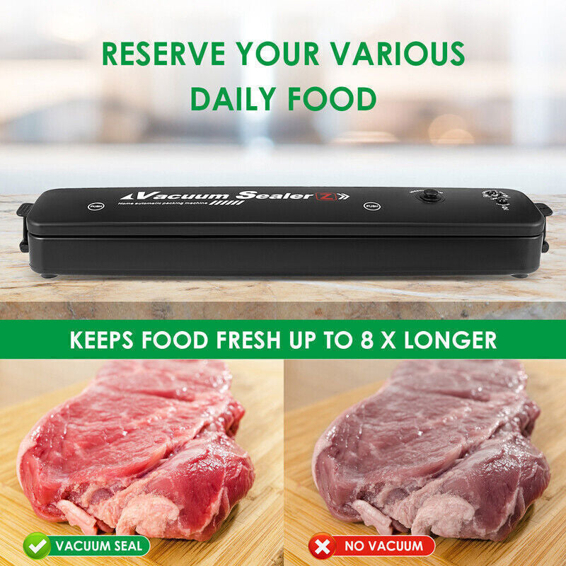 "Automatic Vacuum Food Sealer with 60 Bags Included"