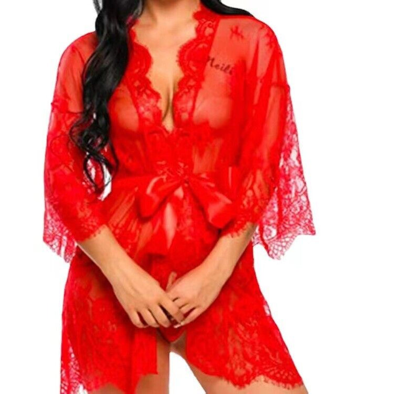 "Lace Nightdress: Women's Sexy Lingerie Sleepwear"