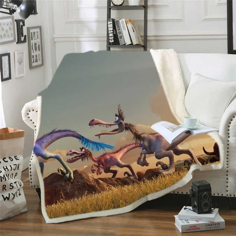 Cartoon Dinosaur Blankets Throw Nap Blankets Bedding Sheet Sofa Cover 150X200Cm for Couch Travel Home on Car Crib Plane Cobertor