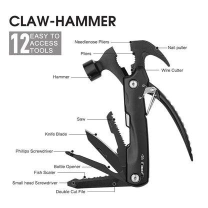 "Ultimate 12-In-1 Multi-Tool Hammer: Perfect Gift for Outdoor Enthusiasts!"