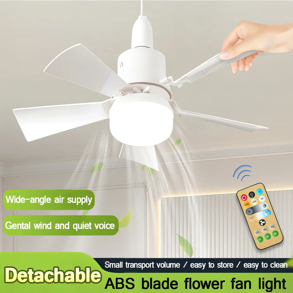 "Modern LED Ceiling Fan with Remote Control and Dimming Function - Perfect for Any Room!"