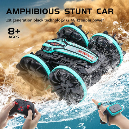 Amphibious RC Car Remote Control Stunt Car Vehicle Double-Sided Flip Driving Drift Rc Cars Outdoor Toys for Boys Children'S Gift