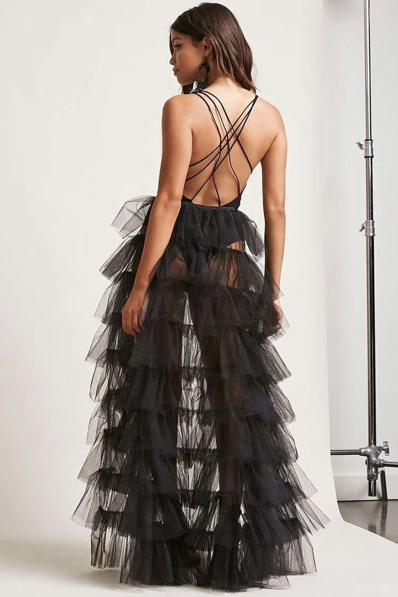 Sheer Mesh Tulle Tutu Pleated Maxi Dress - Perfect for Parties and Beach Cover-ups!