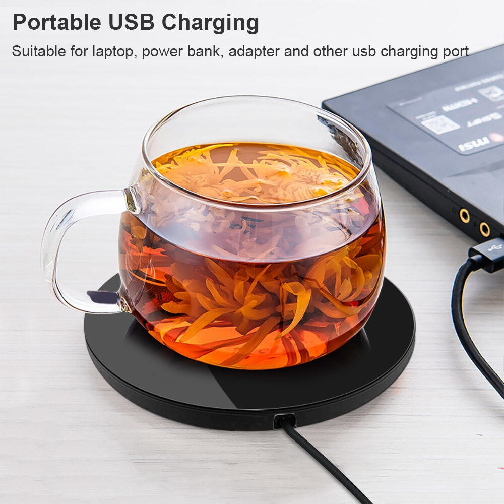 USB Coffee Cup Warmer - Electric Heating Pad for Home & Office