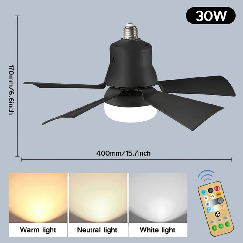 "Modern LED Ceiling Fan with Remote Control and Dimming Function - Perfect for Any Room!"