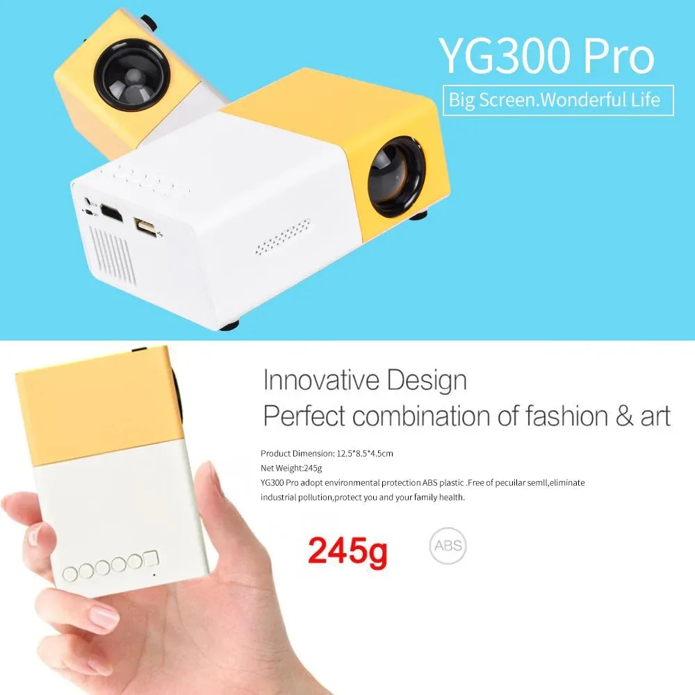 Mini Projector  Pro Home Theatre Projector LED Supported 