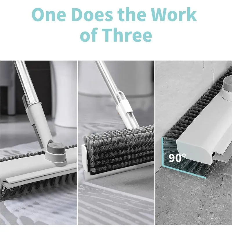 3-in-1 Heavy-Duty Floor Scrub Brush with Long Handle - Ideal for Shower, Bathroom, Patio, Garage, and Kitchen Cleaning - Perfect Mother's Day Gift