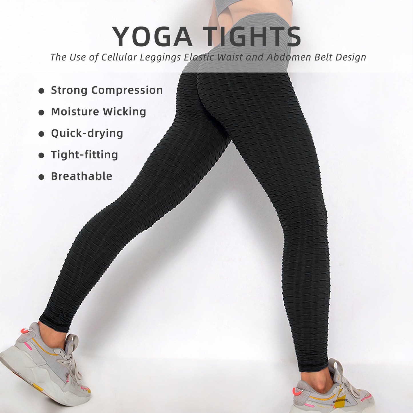 Bubble Textured Butt Lifting Yoga Pants - TikTok Trending Black Leggings