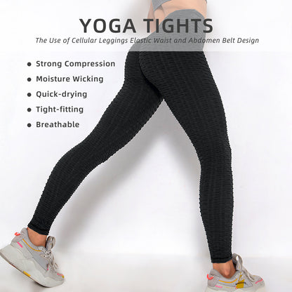 Bubble Textured Butt Lifting Yoga Pants - TikTok Trending Black Leggings