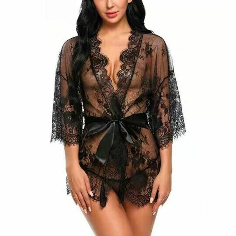 "Lace Nightdress: Women's Sexy Lingerie Sleepwear"