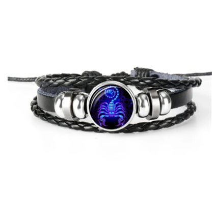 Zodiac Constellation Bracelet Braided Design Bracelet for Men Women Kids