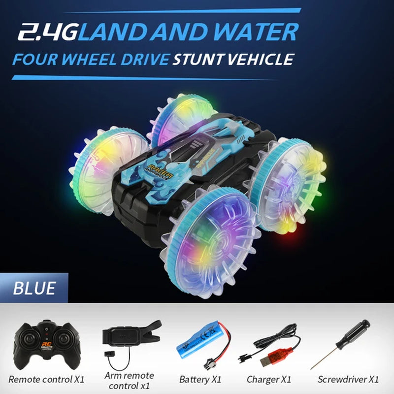 Amphibious RC Car Remote Control Stunt Car Vehicle Double-Sided Flip Driving Drift Rc Cars Outdoor Toys for Boys Children'S Gift