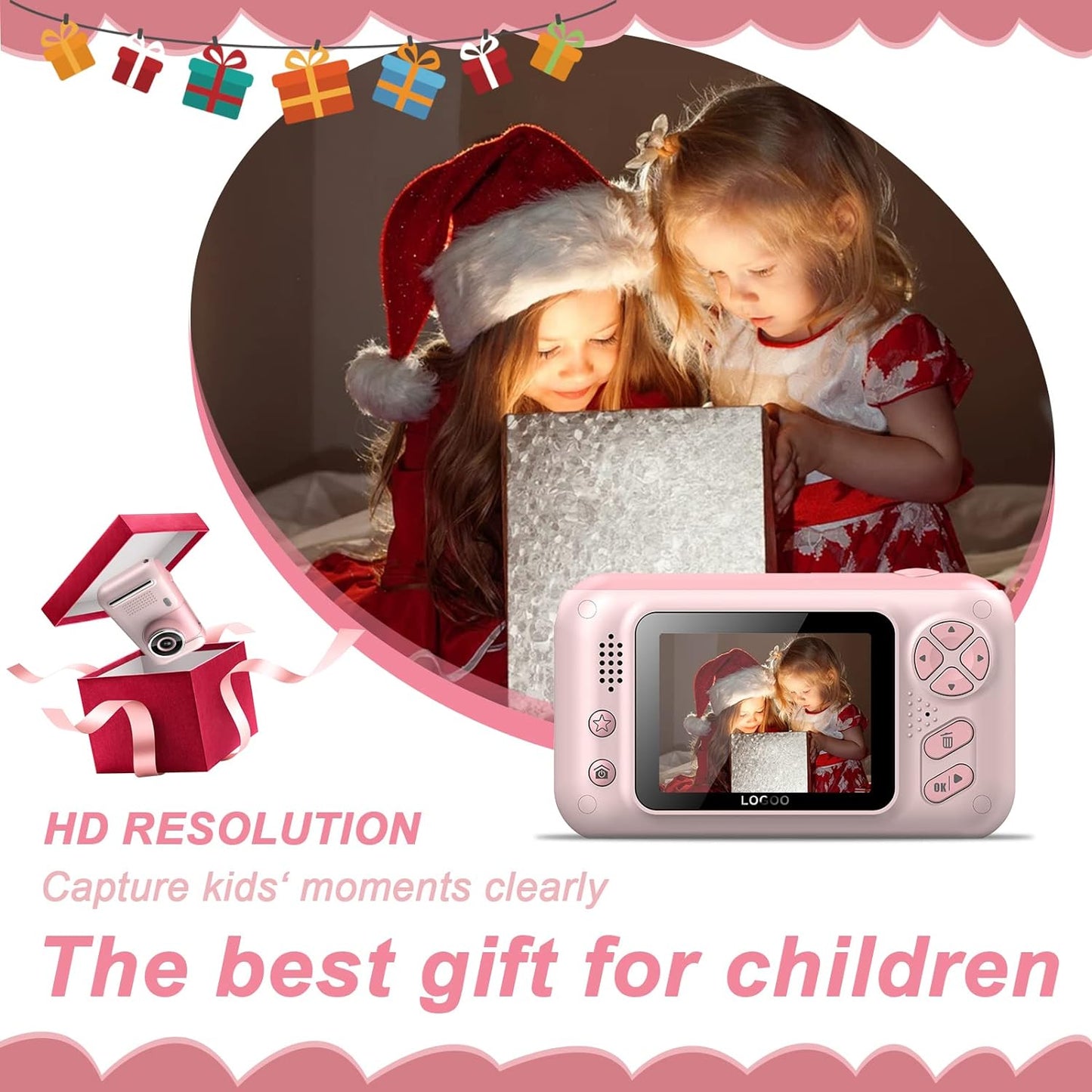 "FunSnap Kids Selfie Camera Bundle: 20MP Photo, 1080P HD Video, Selfie Stick & 32GB SD Card - Ideal for 3-12 Year Old Girls and Boys"