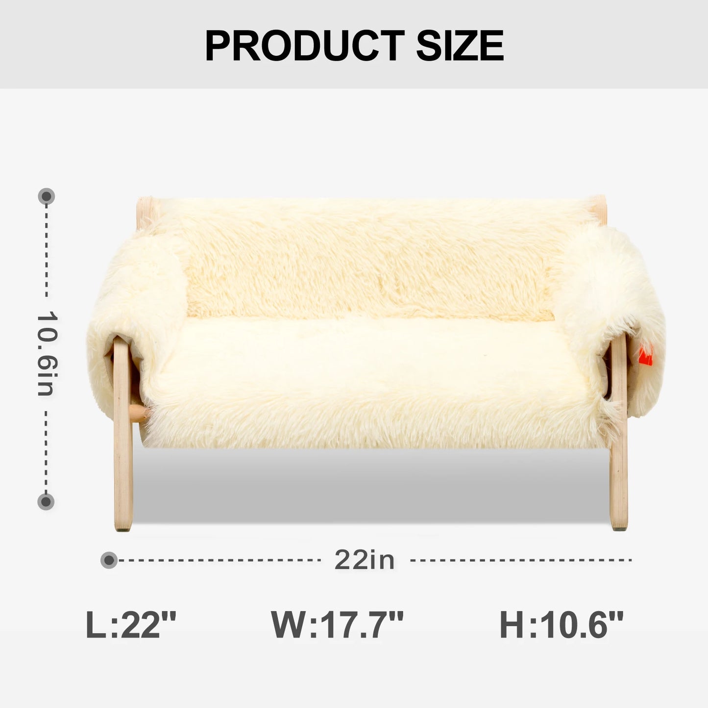 Fluffy Heaven: Deluxe Wooden Bed for Spoiled Cats and Tiny Doggos - A Purrfect Sofa for Your Fur Babies!