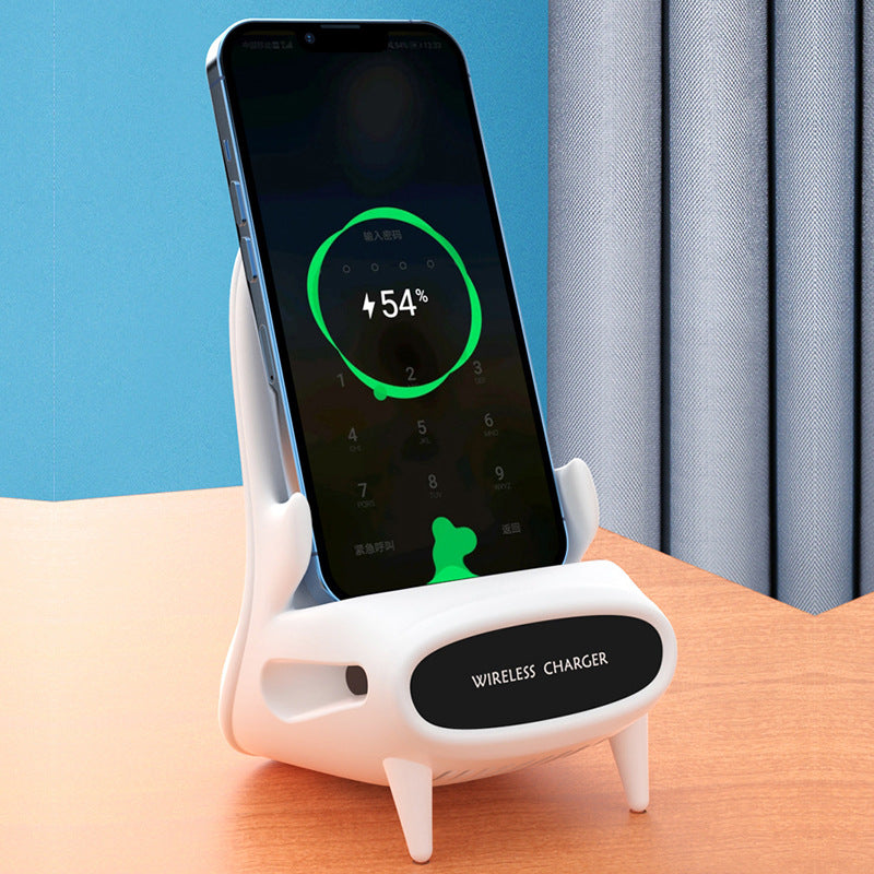 "Mini Chair Wireless Charger Desk Phone Holder - 10W Fast Charge"