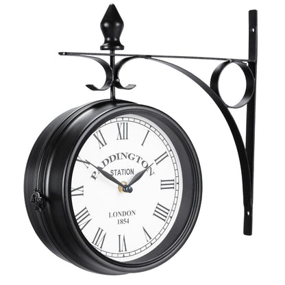 "Rustic Double-Sided Wall Clock - Perfect for Indoor and Outdoor Décor"